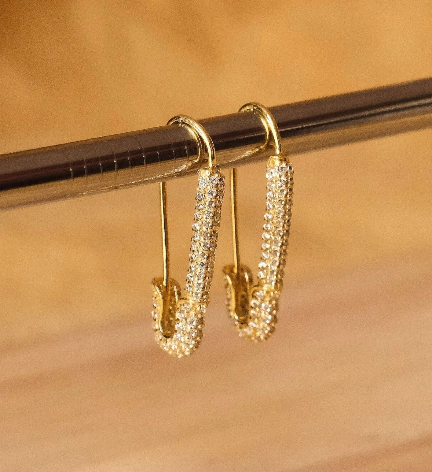Glam Safety Pin Earrings