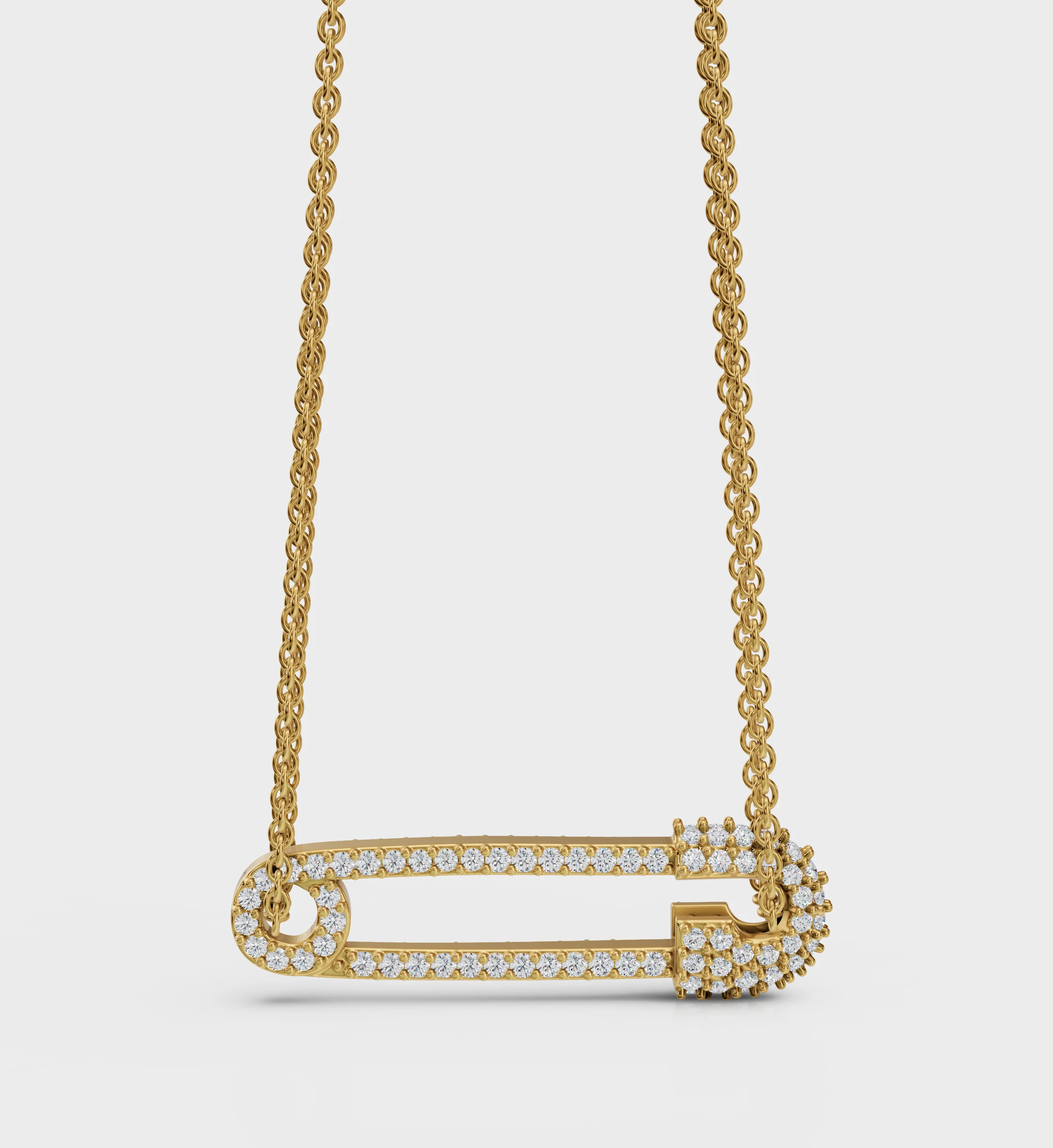 Glam Safety Pin Necklace - Image 2
