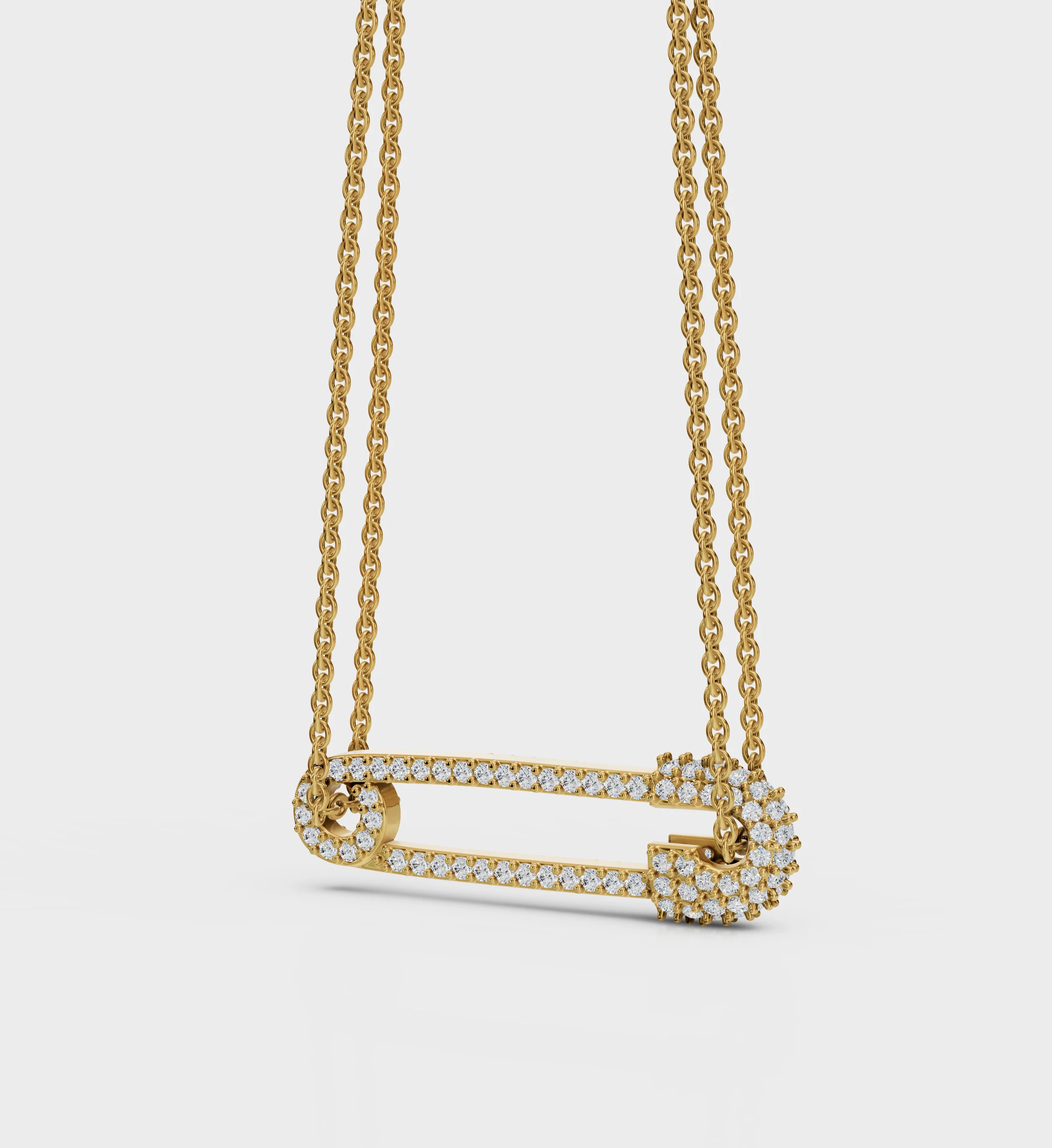 Glam Safety Pin Necklace - Image 4