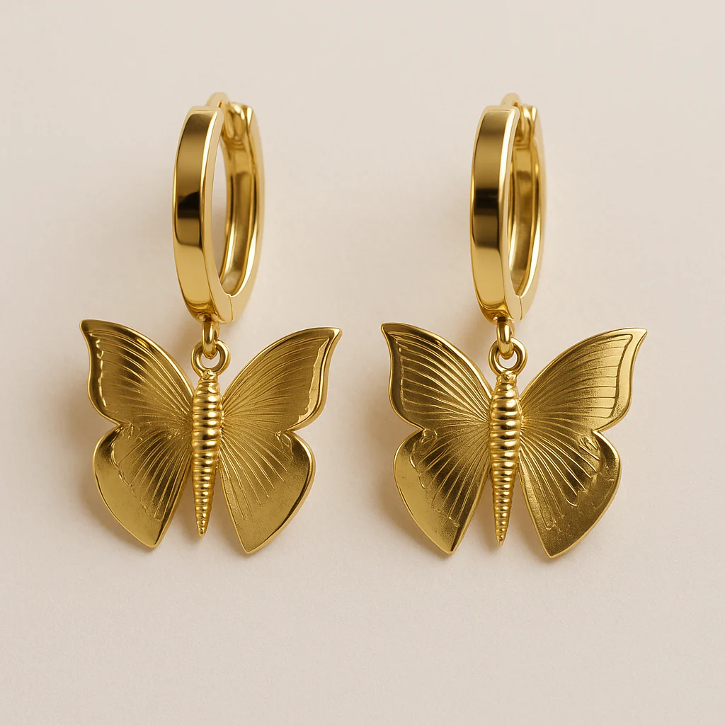 Gold Butterfly Huggies - Image 6