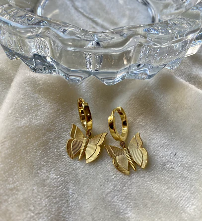 Gold Butterfly Huggies - Image 8