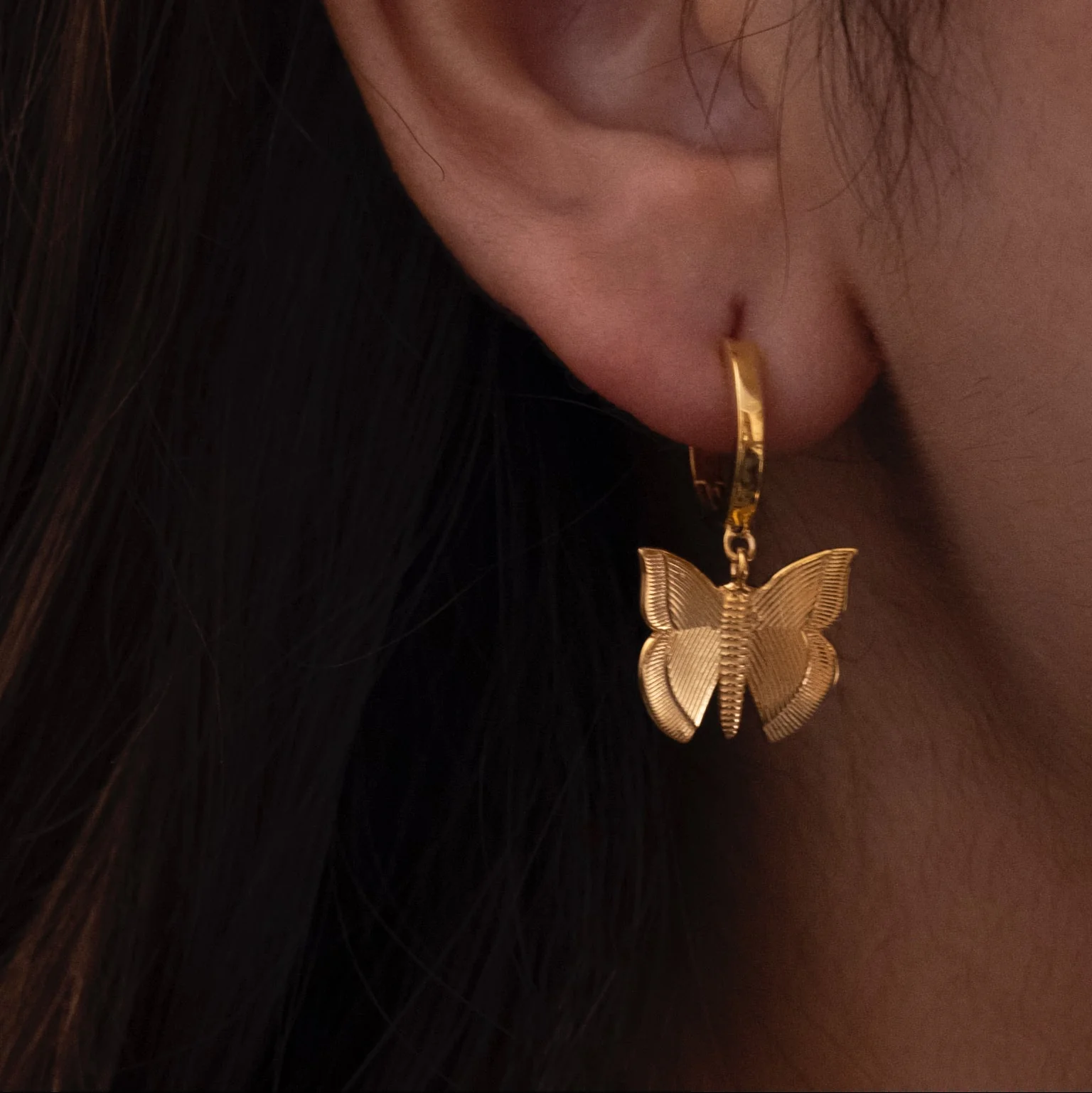 Gold Butterfly Huggies - Image 9