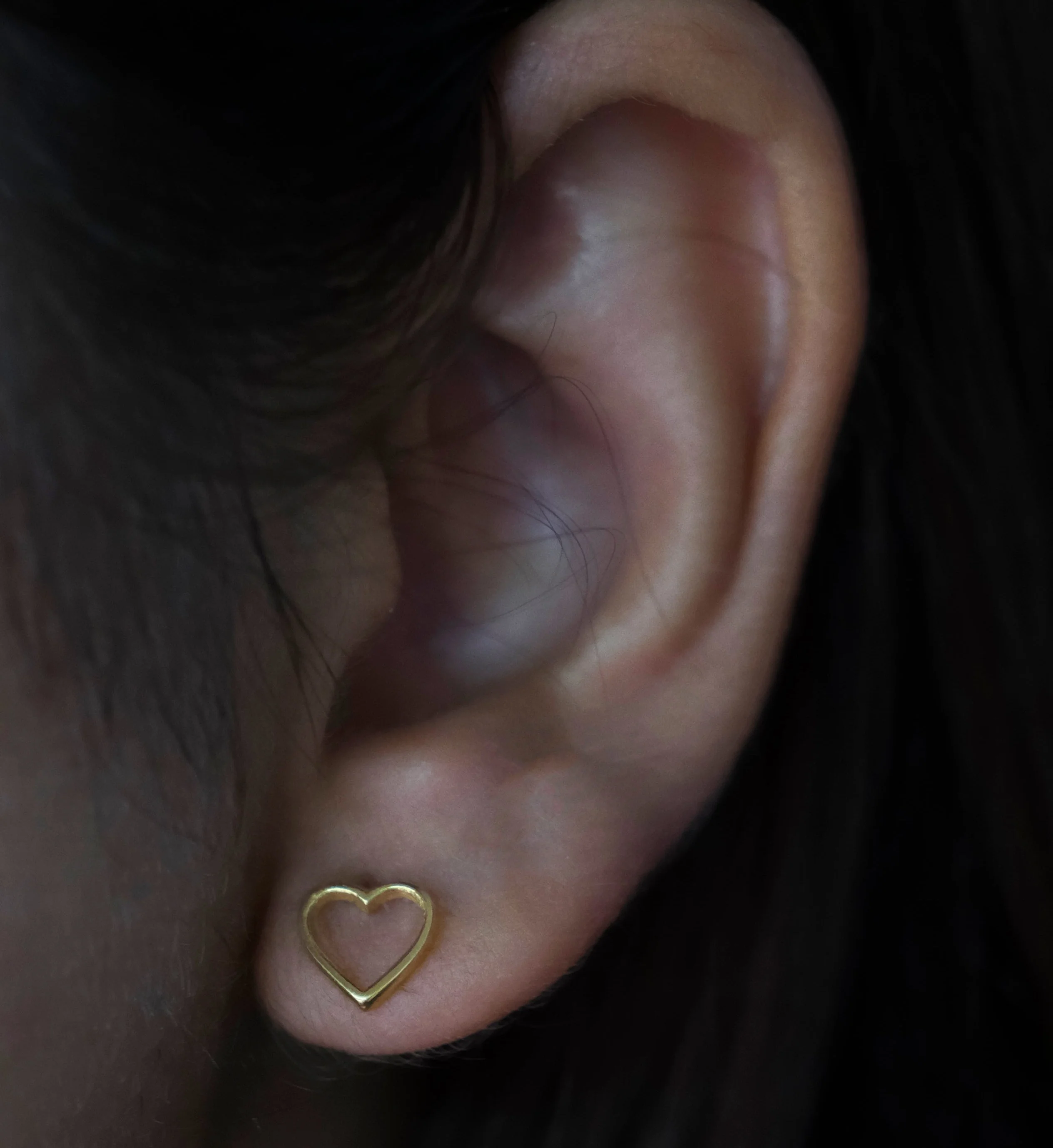 Gold Heart Studs - Image 3
