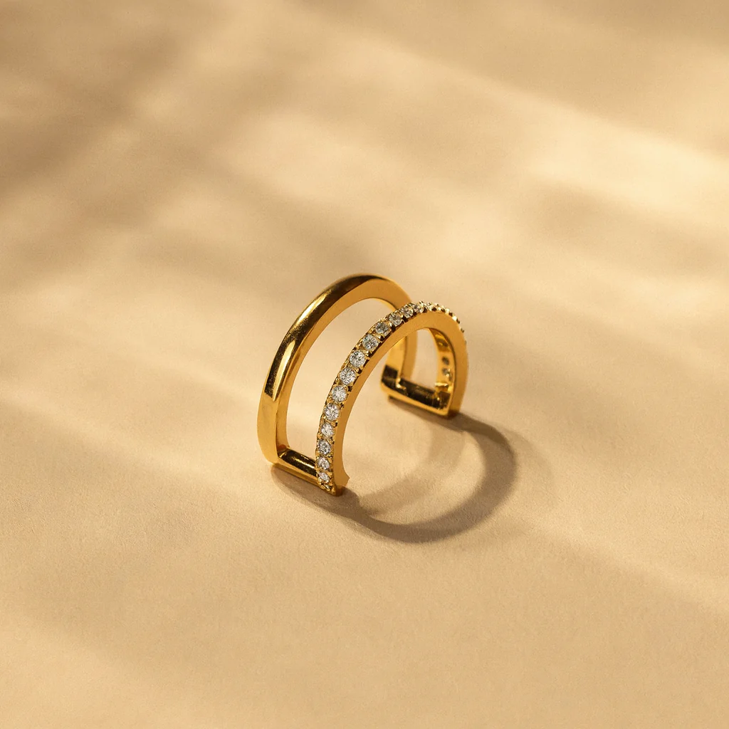 Half Diamond Ear Cuff