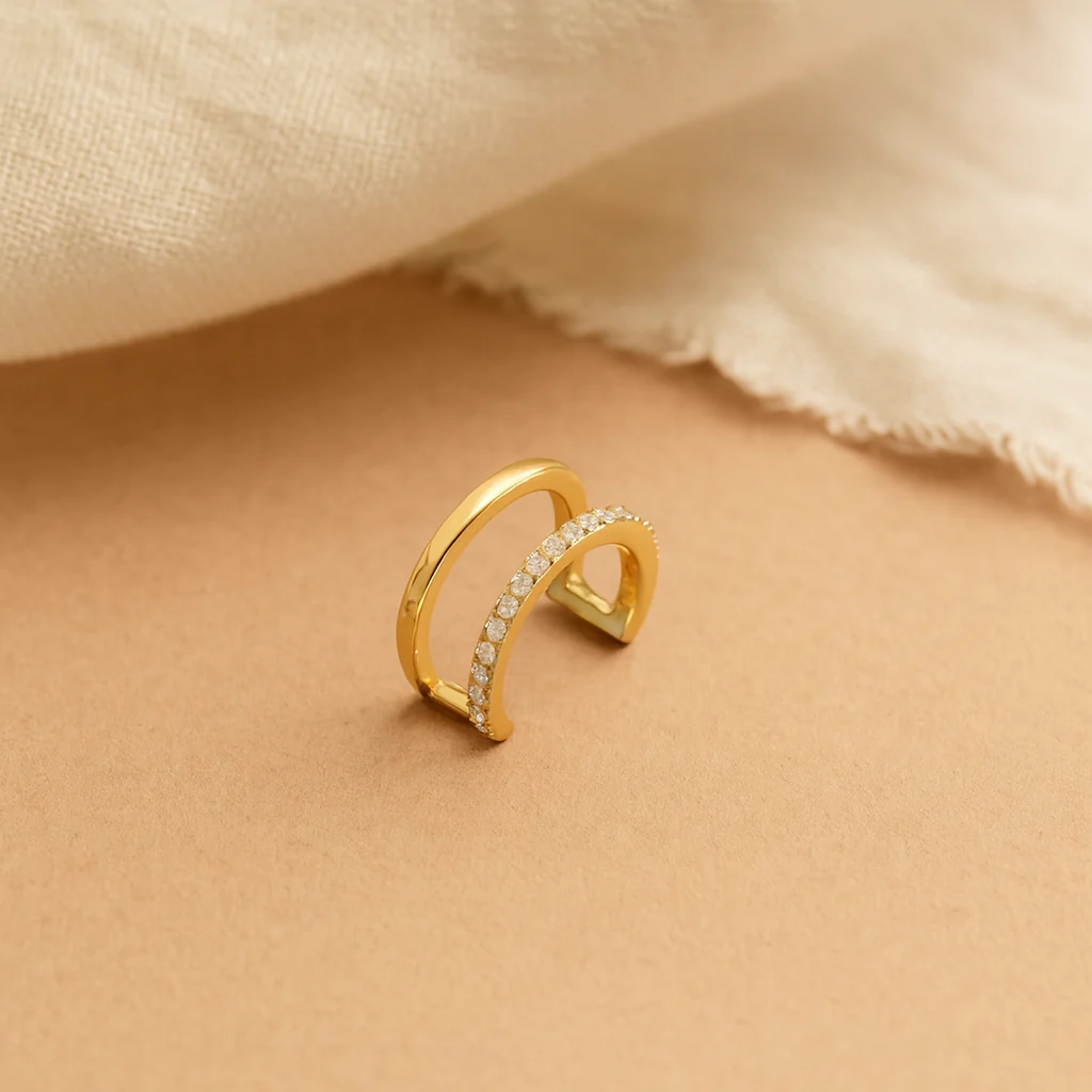 Half Diamond Ear Cuff - Image 3