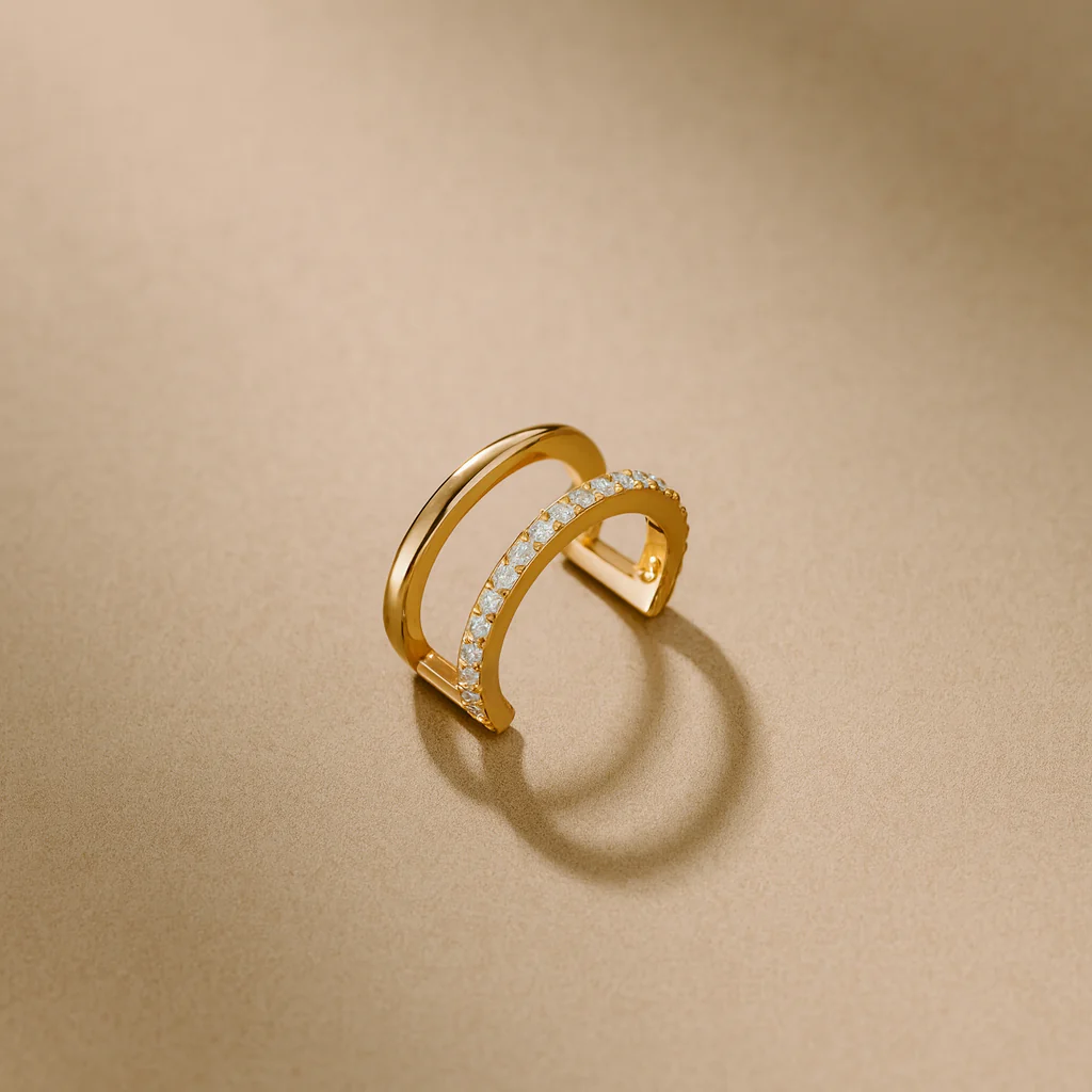 Half Diamond Ear Cuff - Image 6