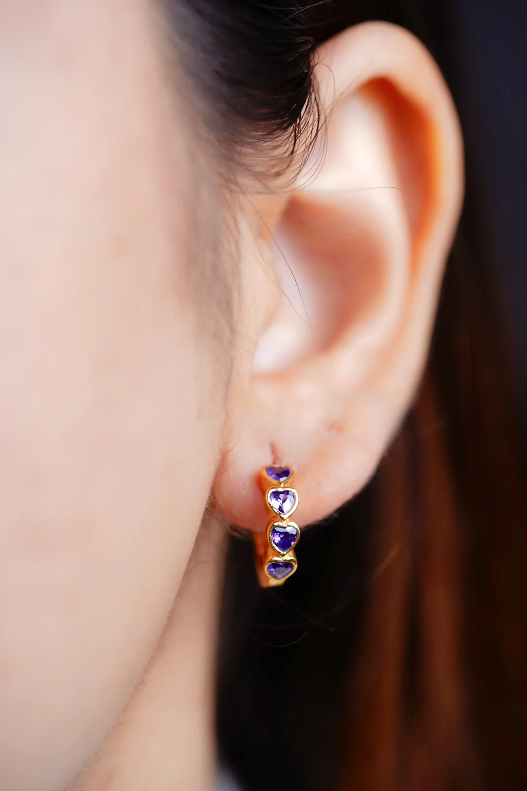 Heart Huggie Hoops - Image 2