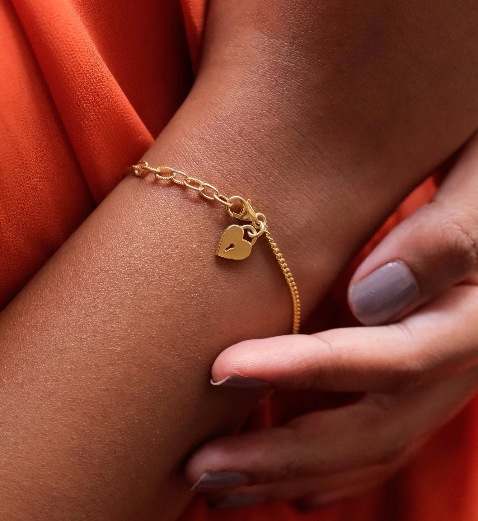 Heart Lock Charm Bracelet - Image 4