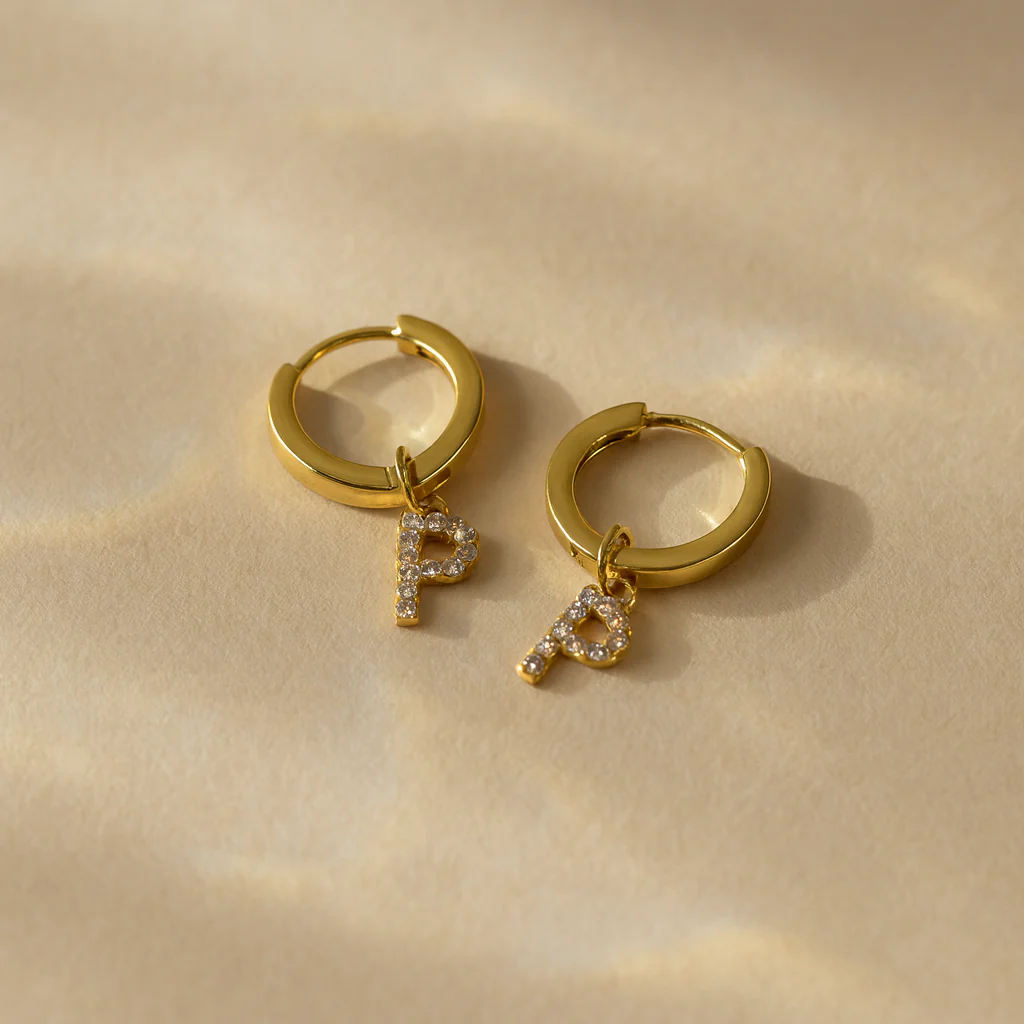 Initial Studded Huggies - Image 2