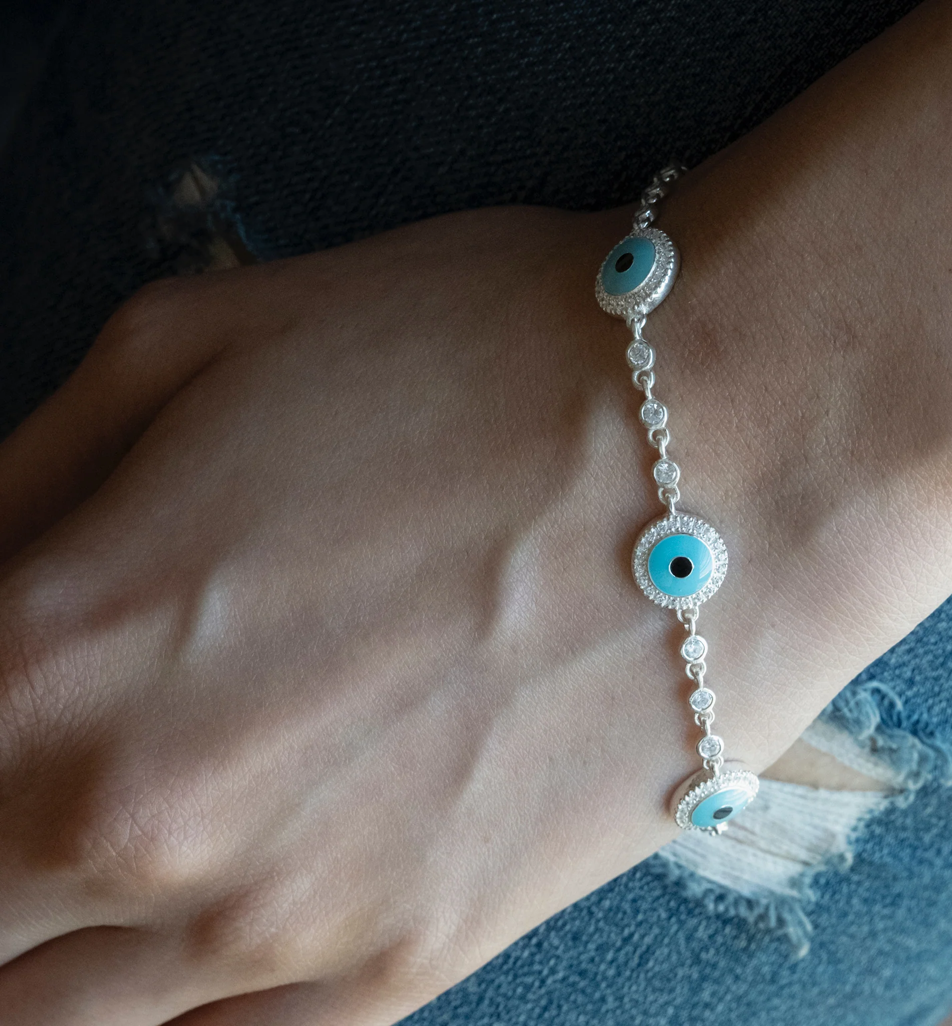 Looped Evil Eye Bracelet - Image 2