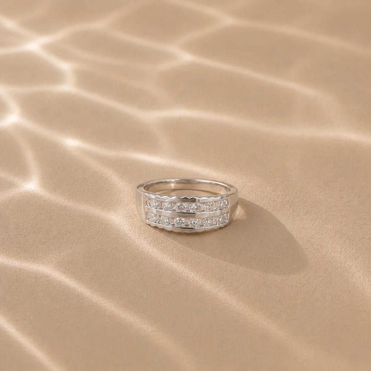 Luna Twin Row CZ Band Ring - Image 3