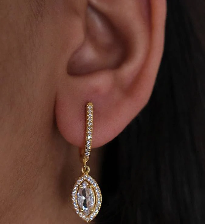 Marquise Diamond Earrings - Image 3