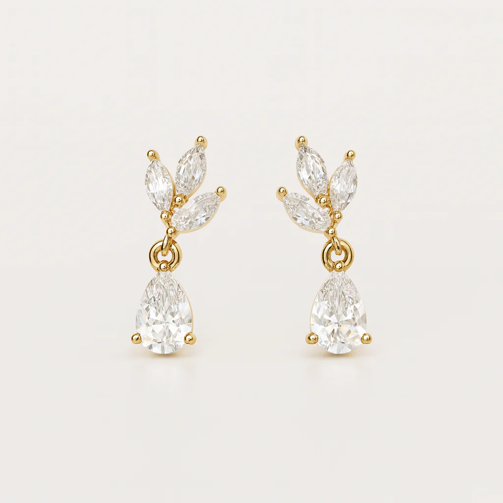 Marquise Pear Drop Studs - Image 4