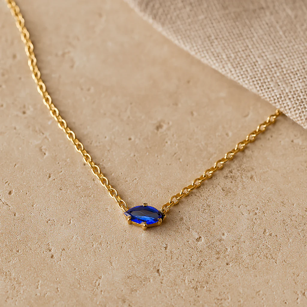 Marquise Sapphire Necklace - Image 3