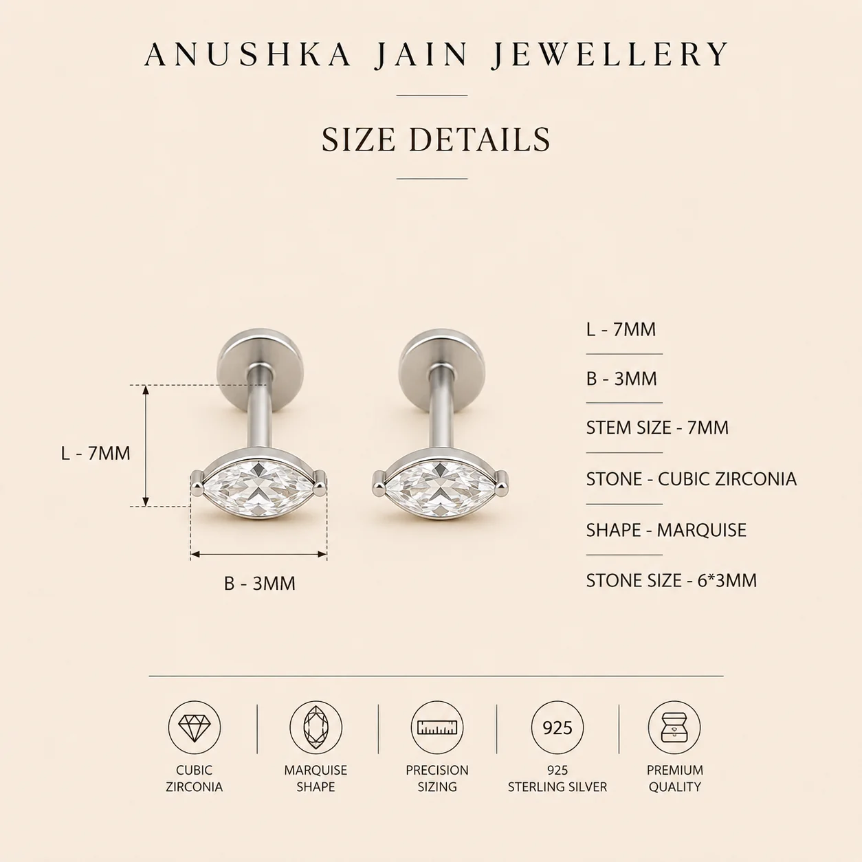 Marquise Studs - Image 5