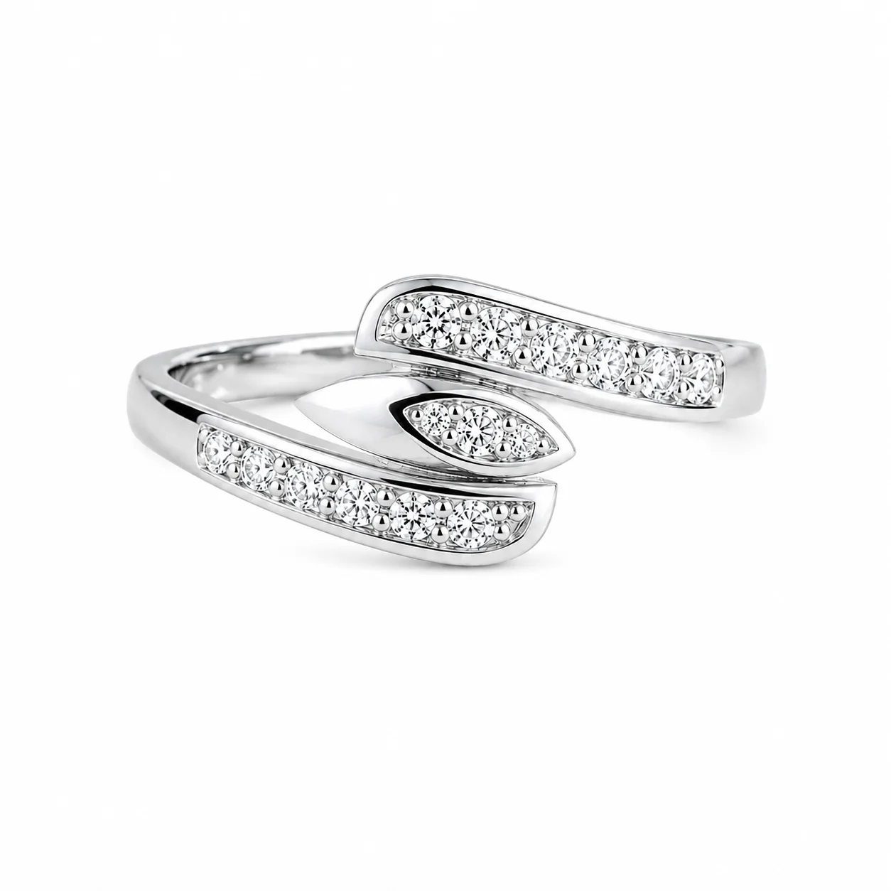 Marquise Wrap CZ Open Ring - Image 2