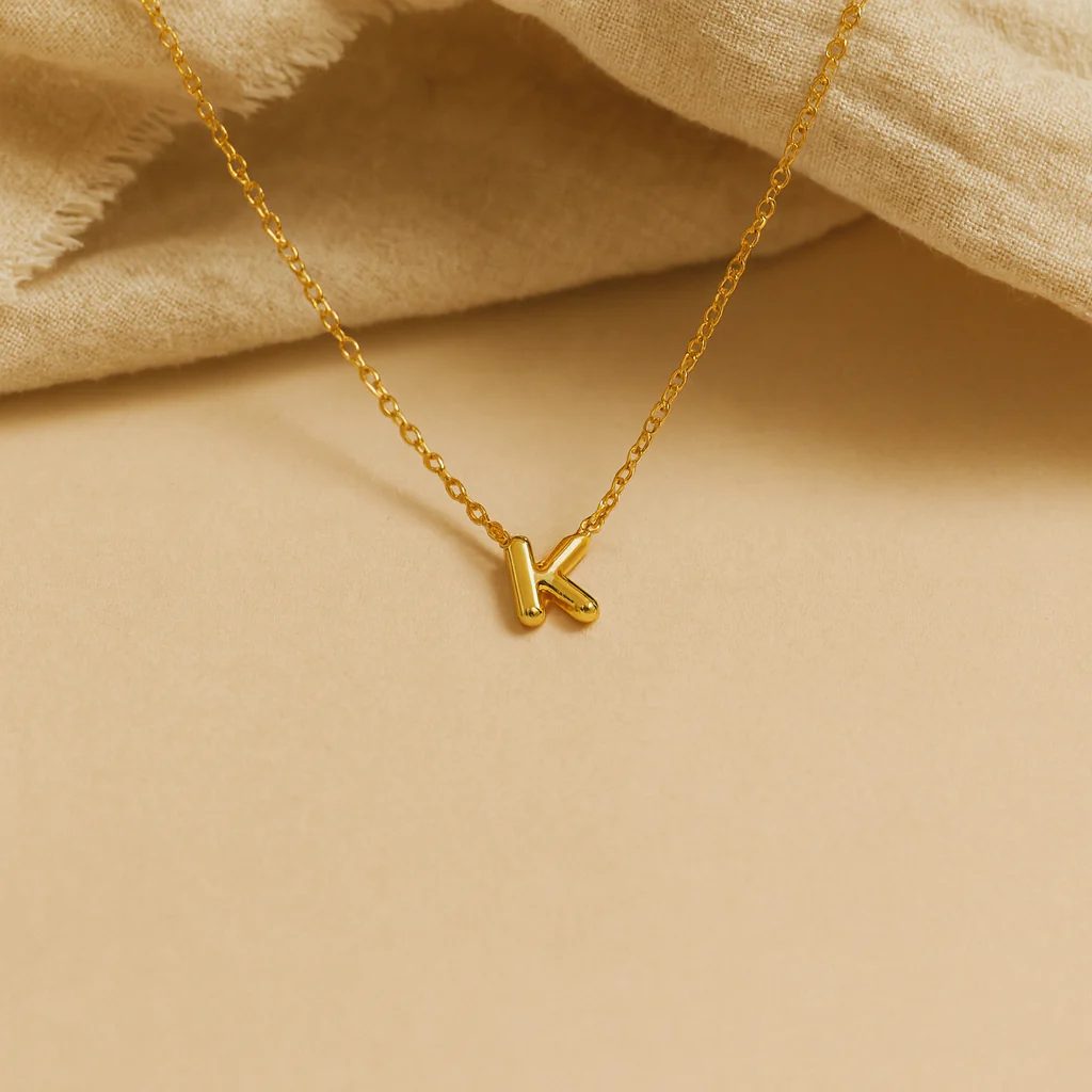 Mini Bubble Initial Necklace - Image 3