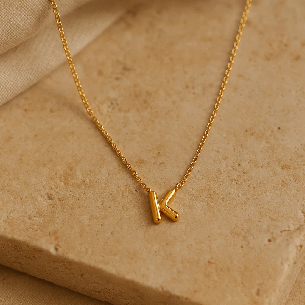 Mini Bubble Initial Necklace - Image 4