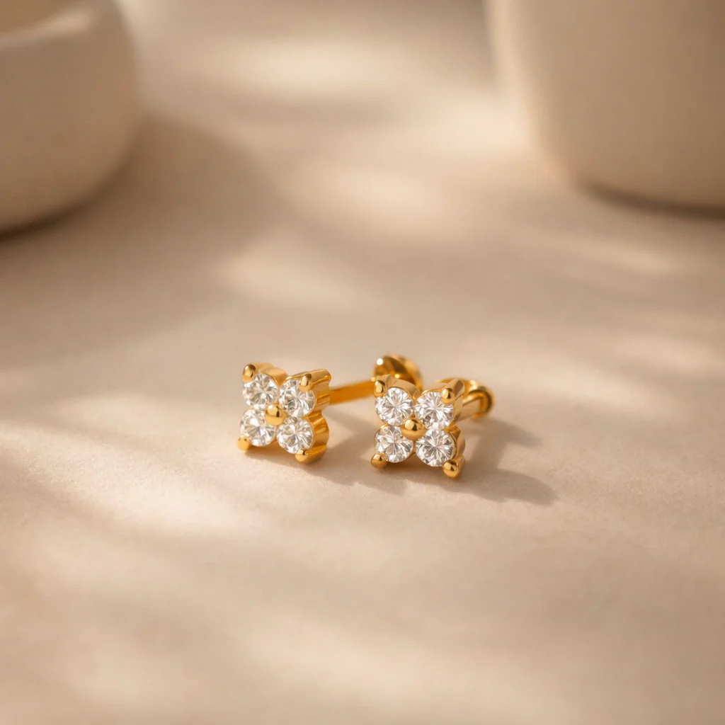 Mini Quad Diamond Studs
