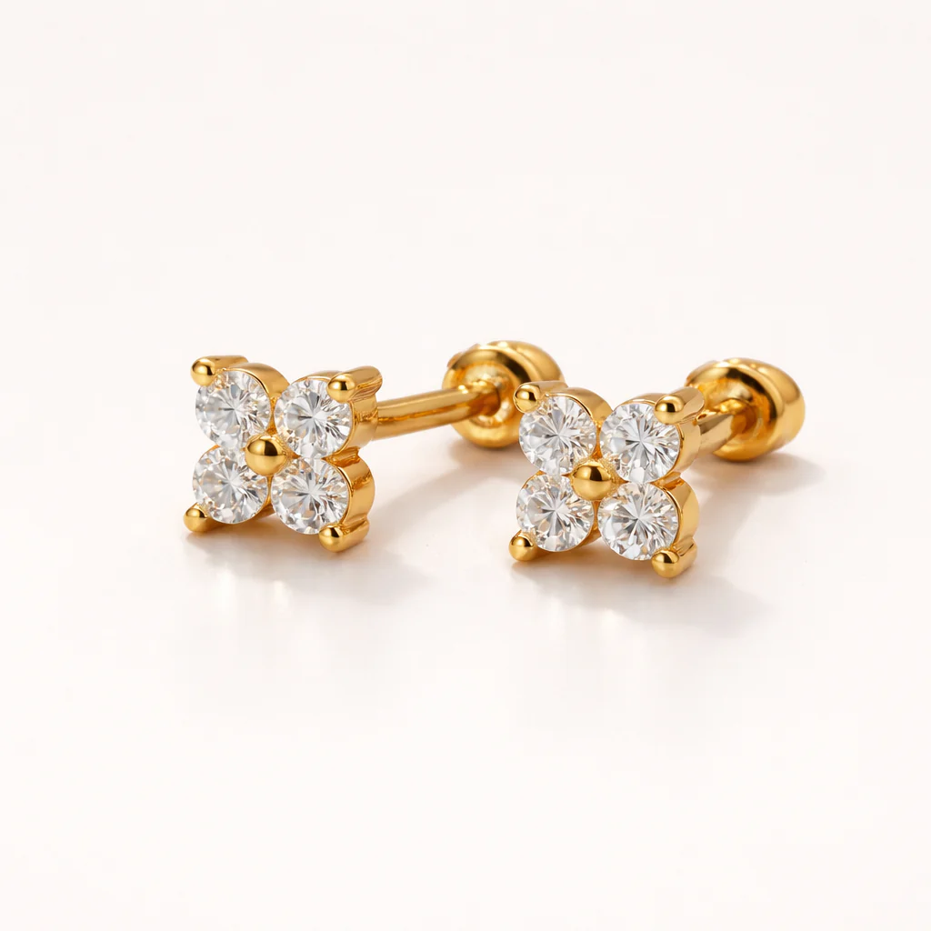 Mini Quad Diamond Studs - Image 5