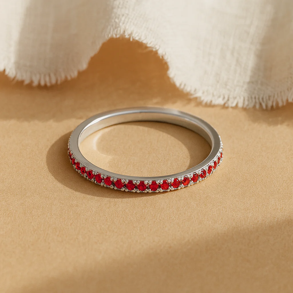 Minimal Birthstone Eternity Ring - Image 4