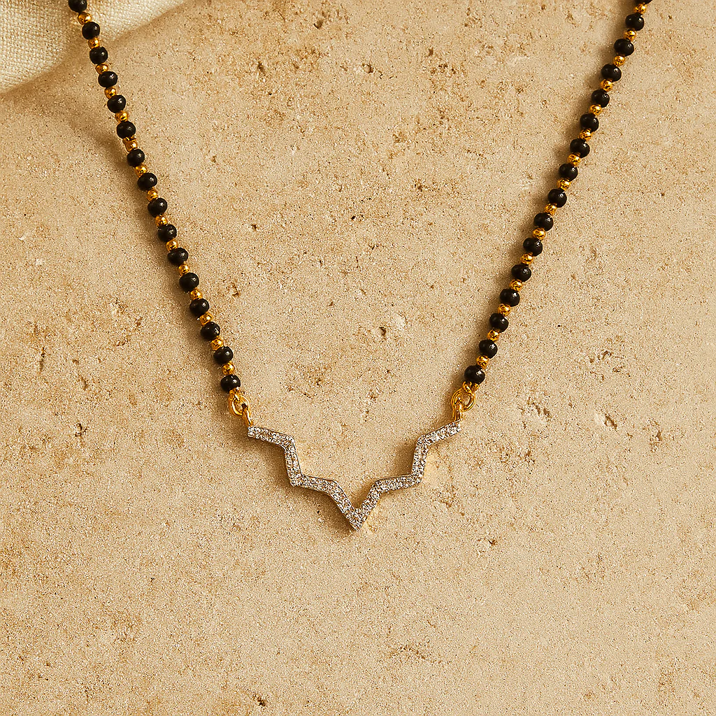 Minimal Diamond Mangalsutra - Image 3