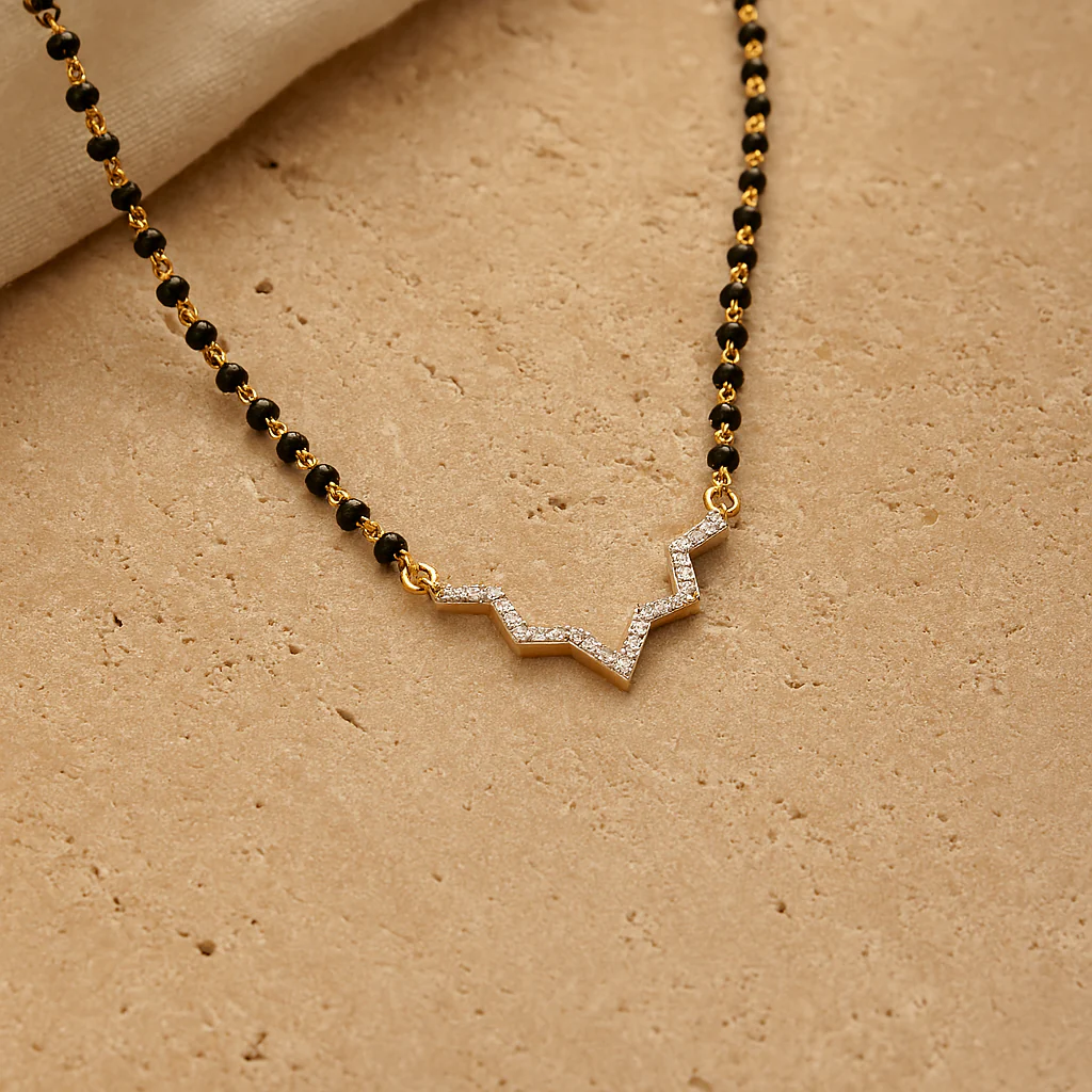 Minimal Diamond Mangalsutra - Image 5