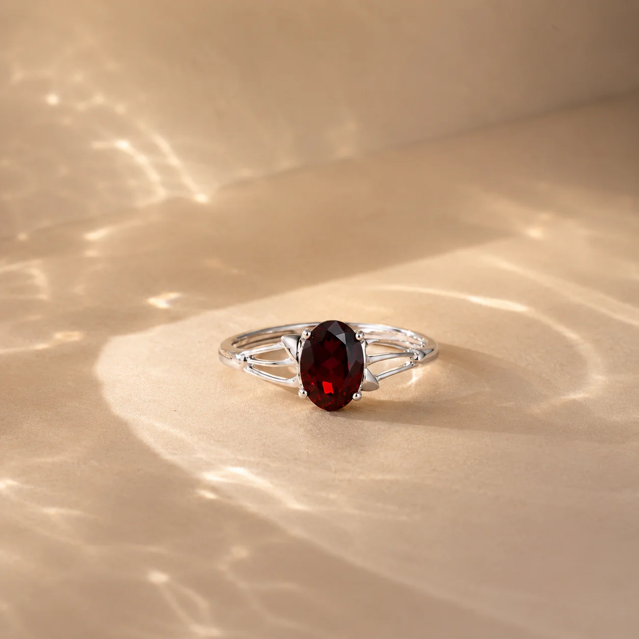 Minimal Garnet Ring - Image 3