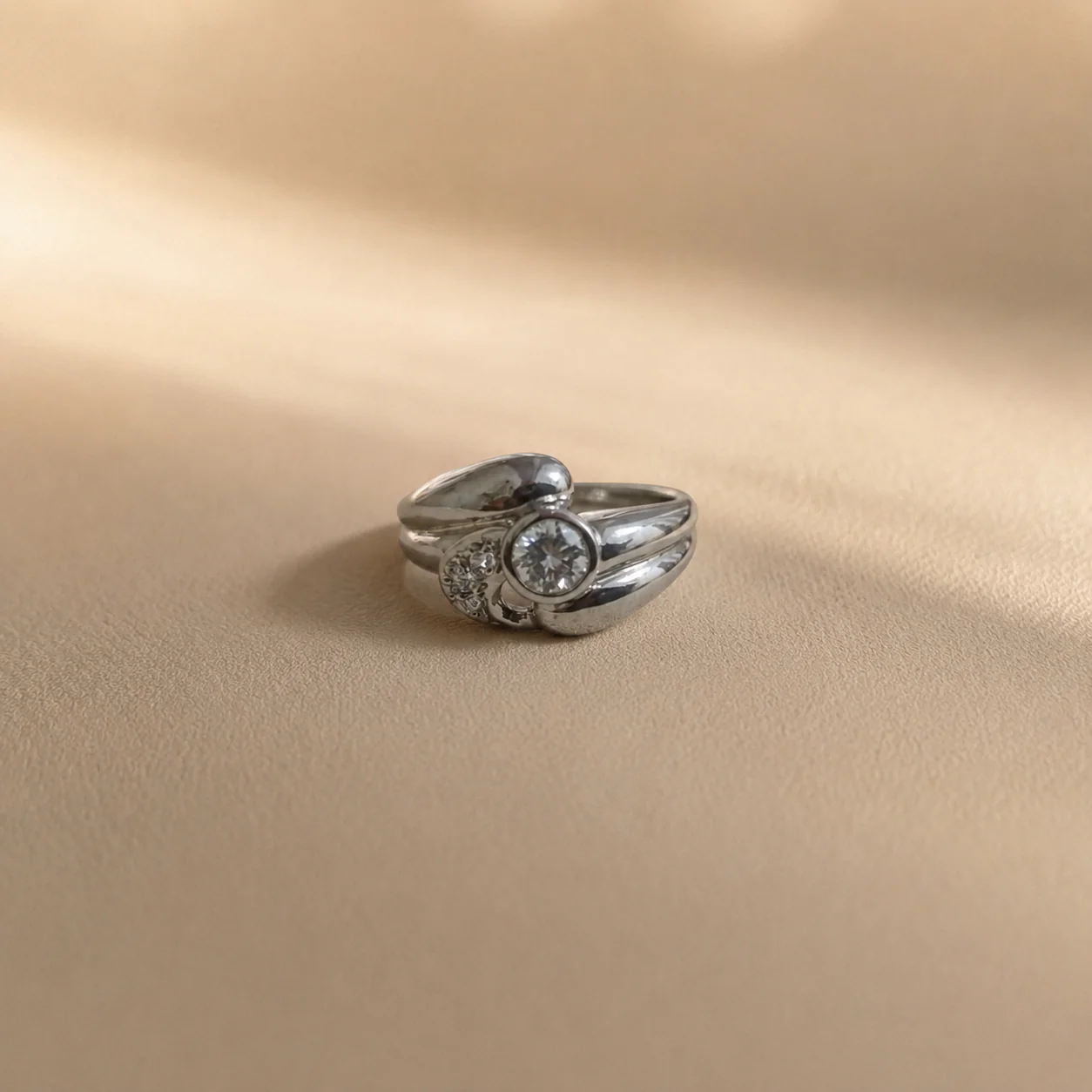 Modern Swirl CZ Ring - Image 2