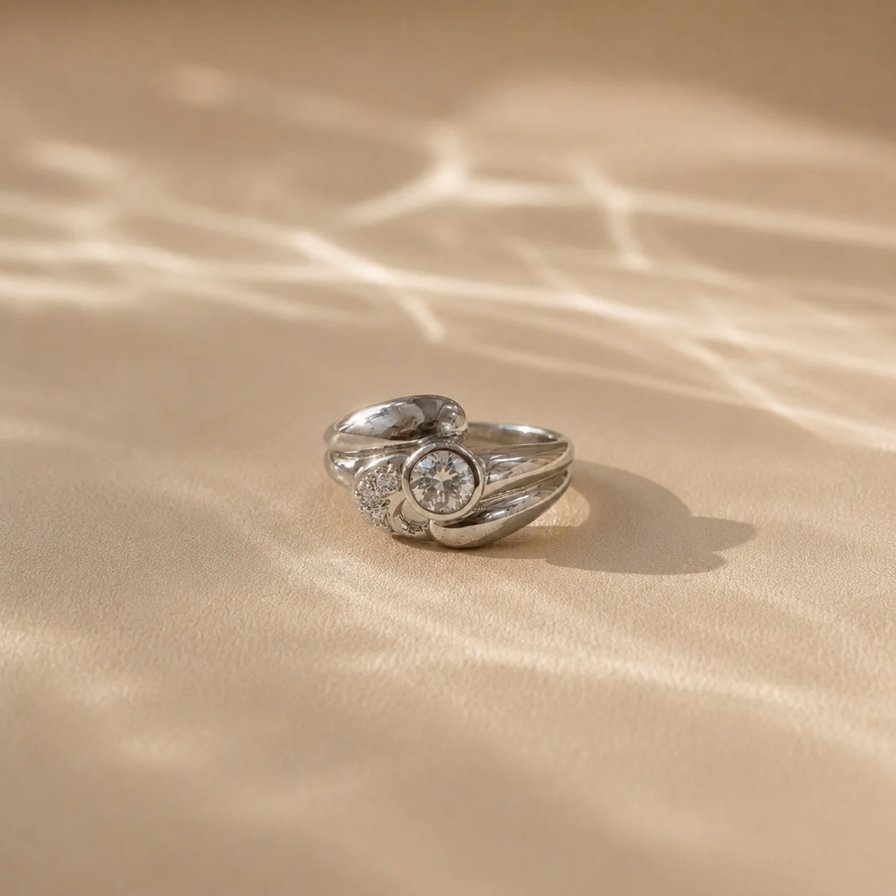 Modern Swirl CZ Ring - Image 3