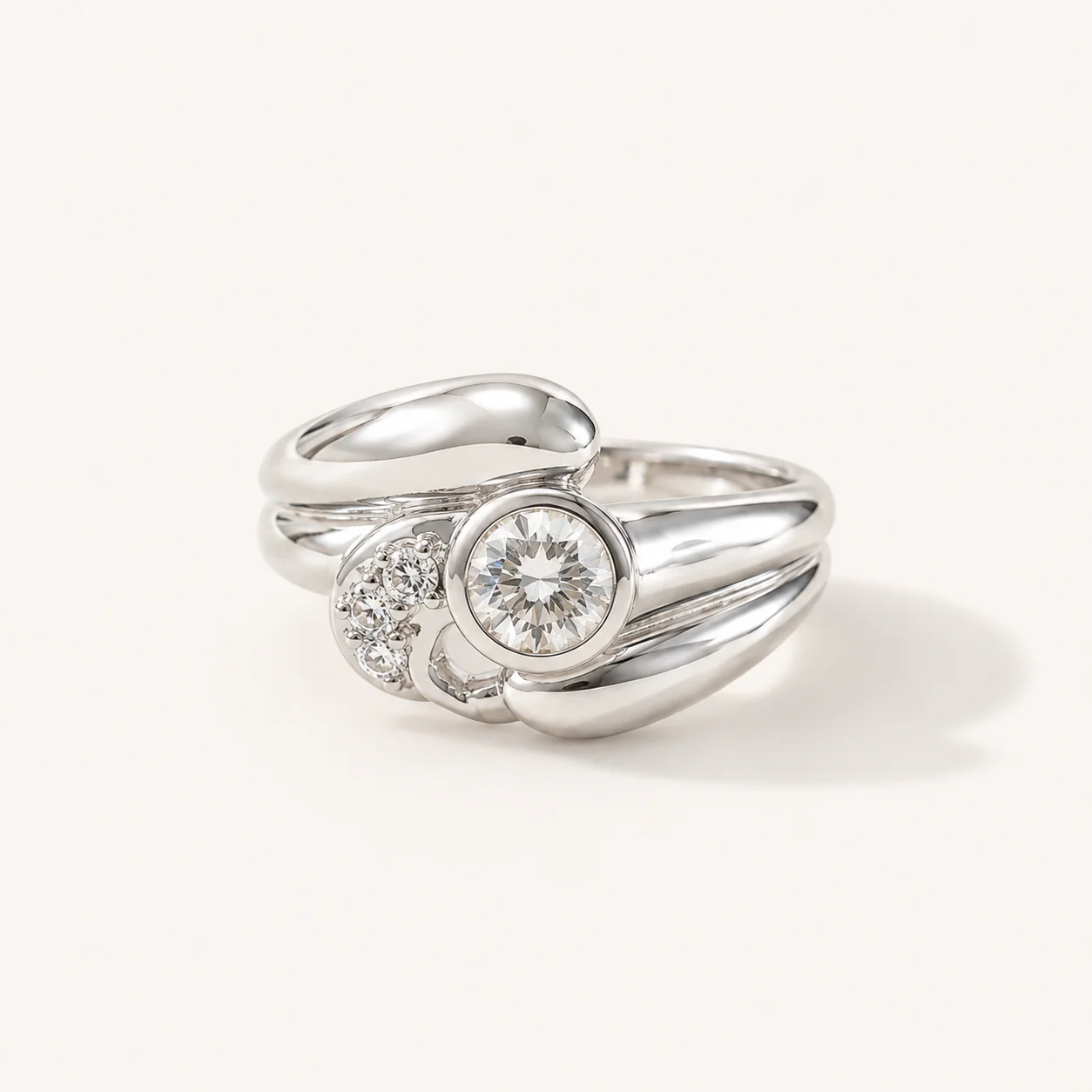 Modern Swirl CZ Ring - Image 4