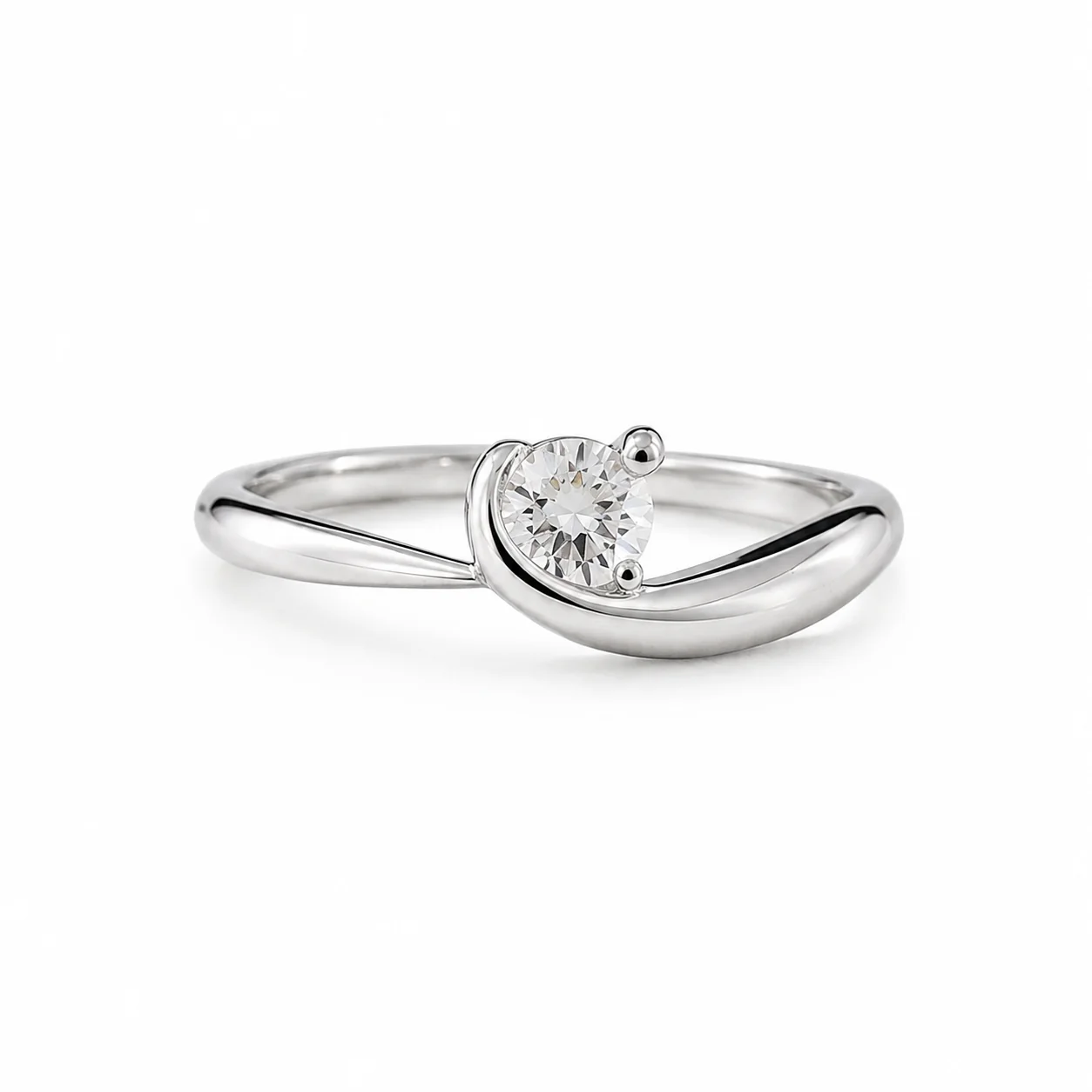 Modern Twist Solitaire CZ Ring - Image 3