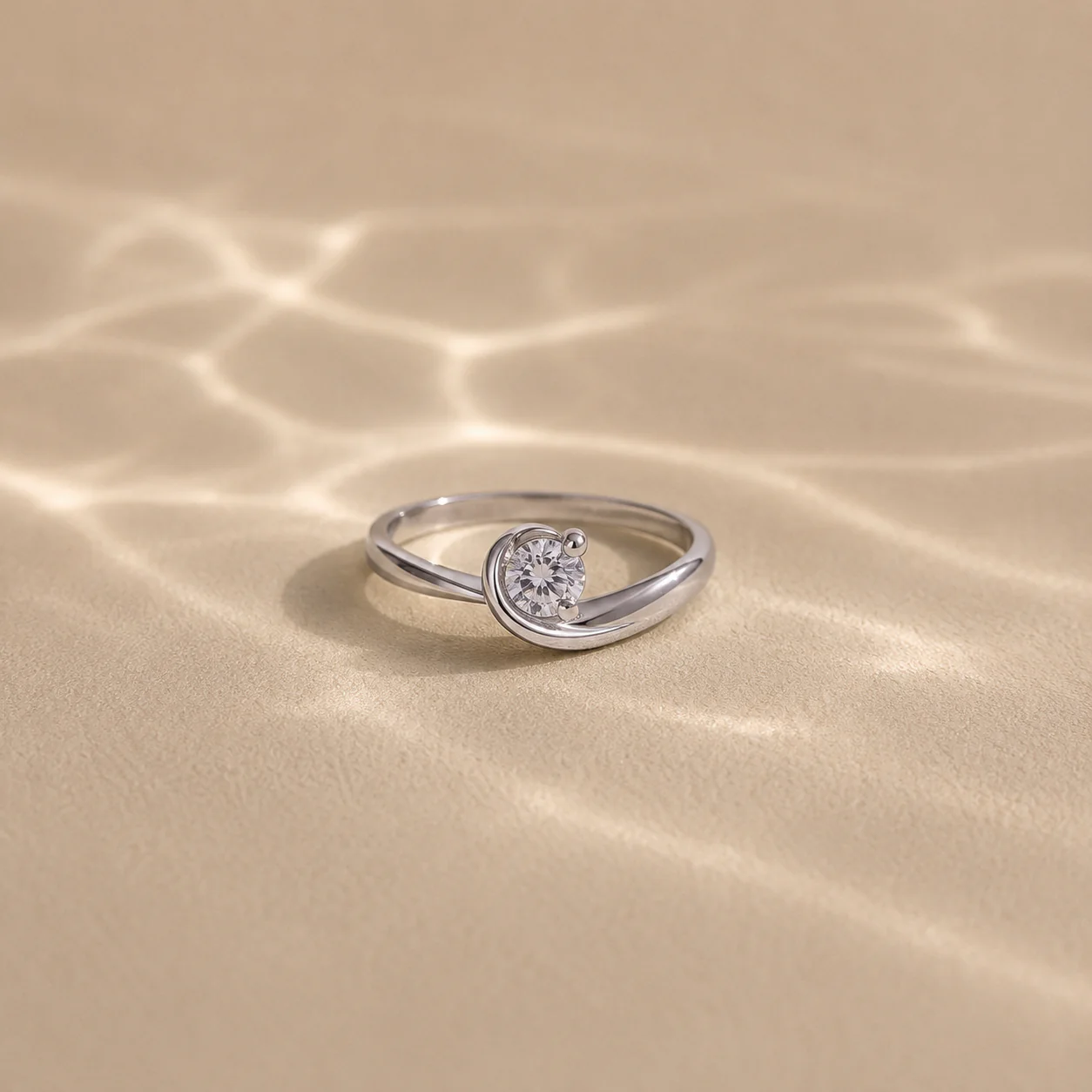 Modern Twist Solitaire CZ Ring - Image 4