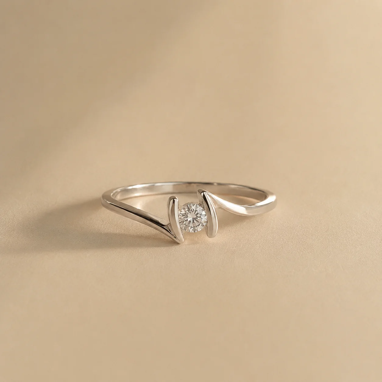 Modern Twist Solitaire Ring - Image 2
