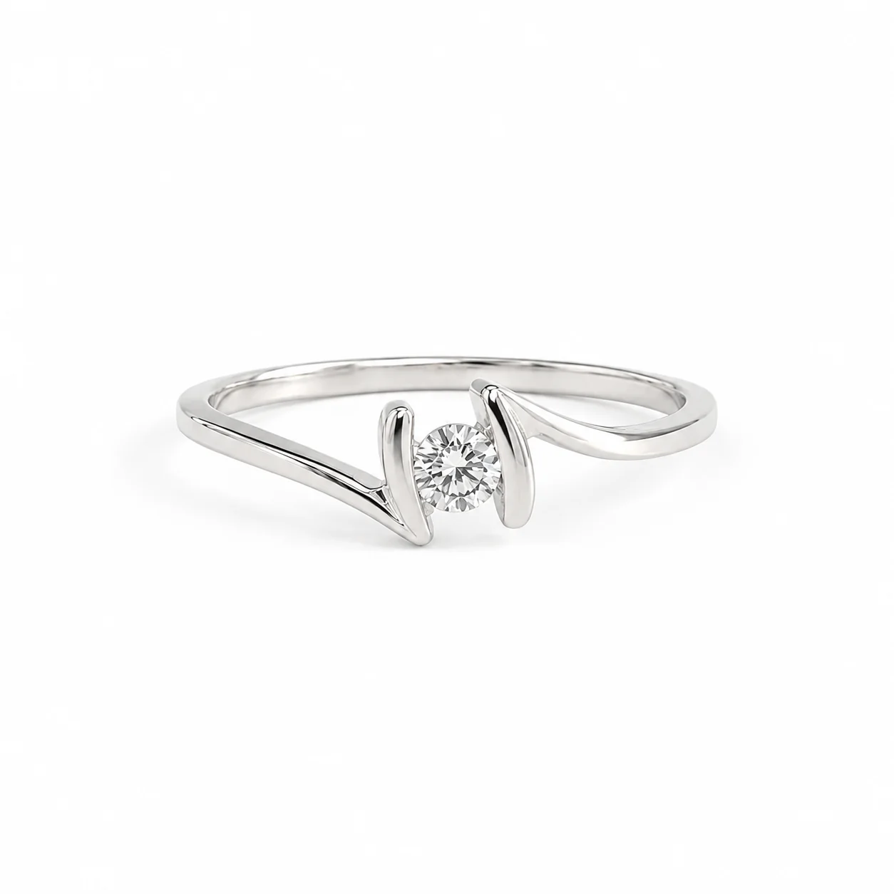 Modern Twist Solitaire Ring - Image 3