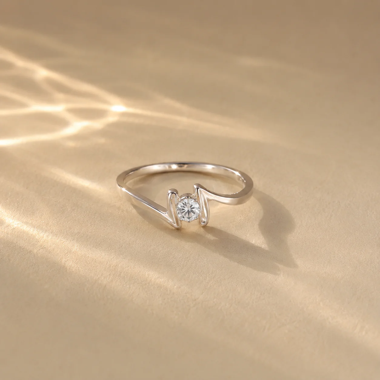 Modern Twist Solitaire Ring - Image 4
