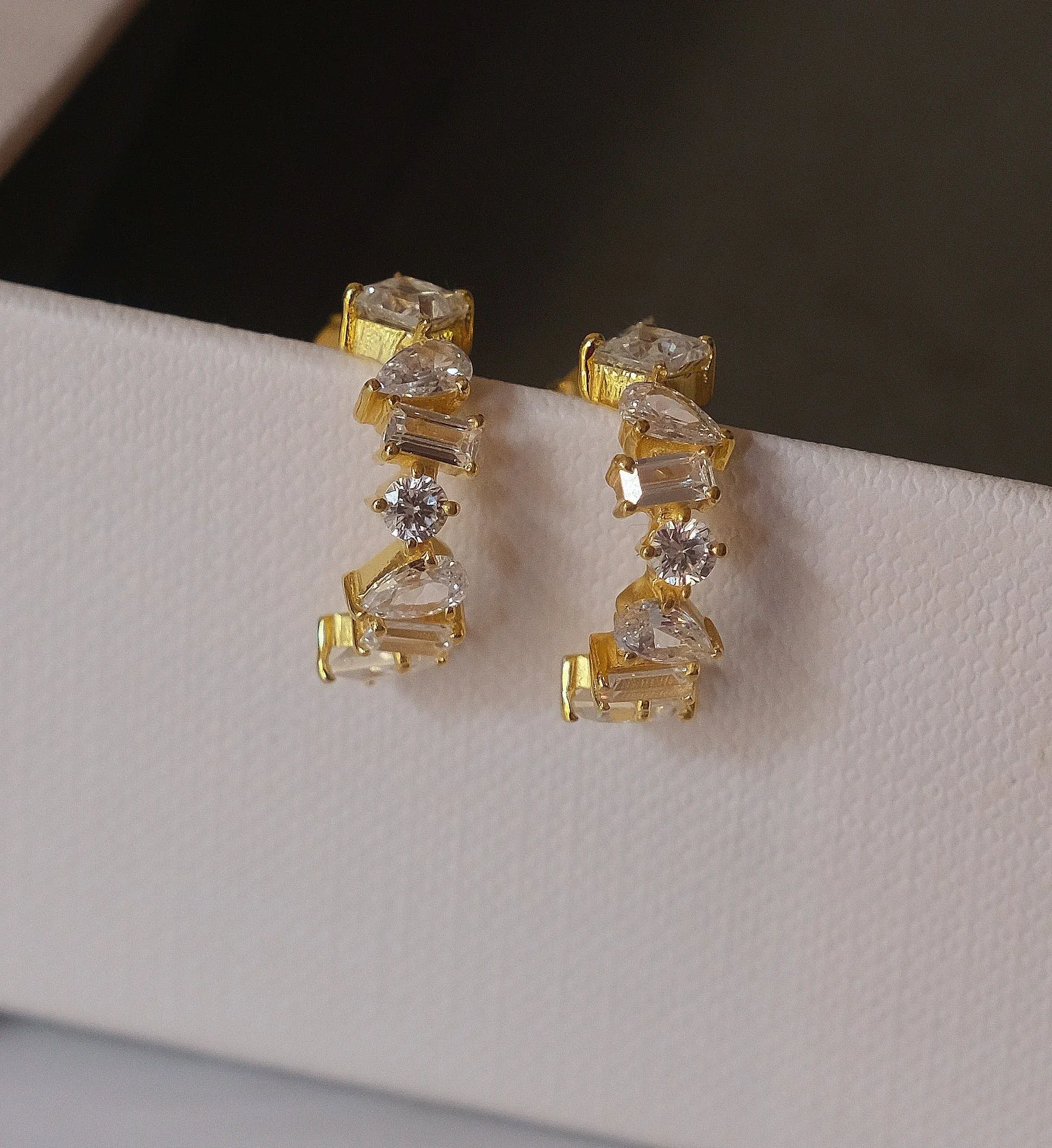 Multi Shape CZ Hoops Earring - Image 2