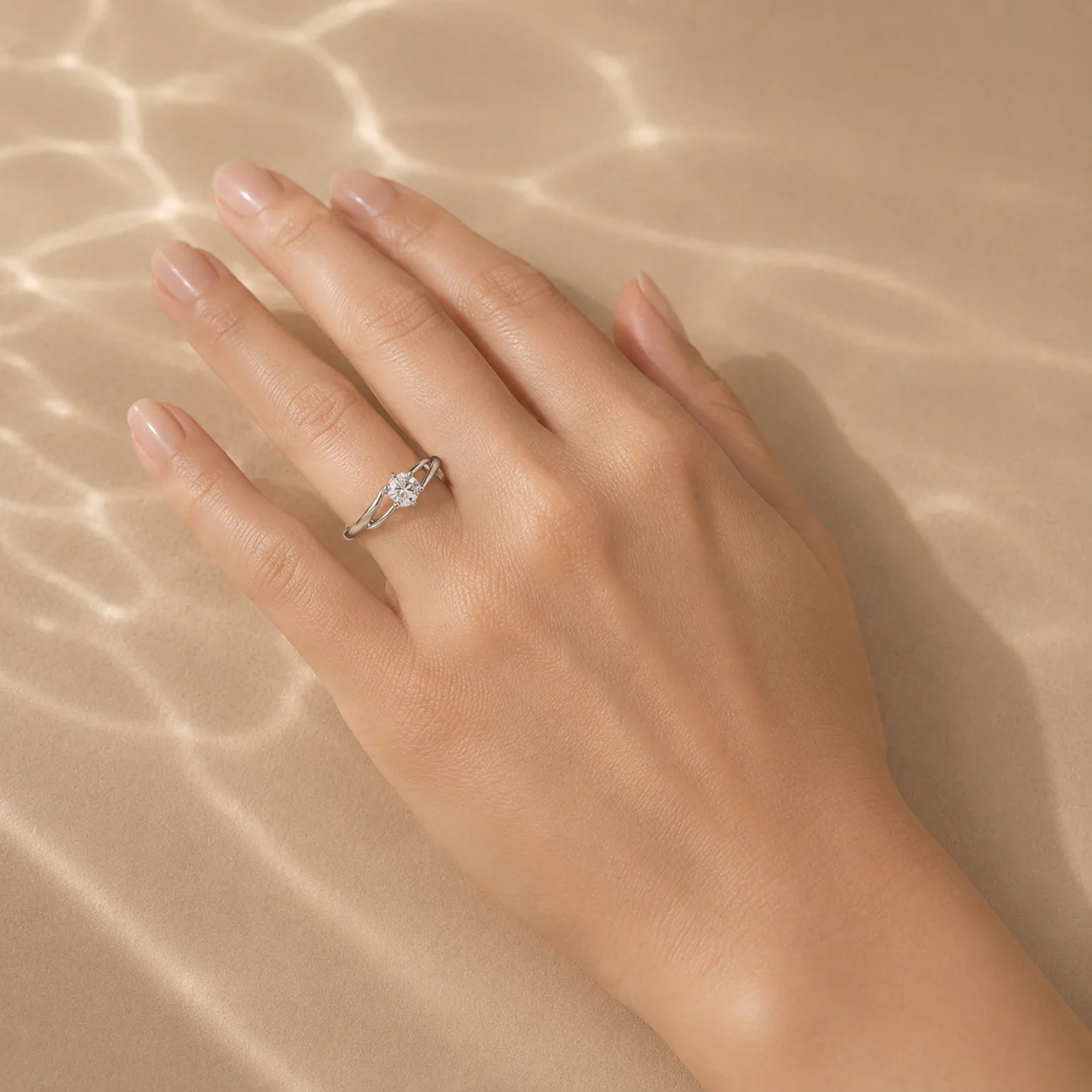 Open Twist Solitaire Ring - Image 4