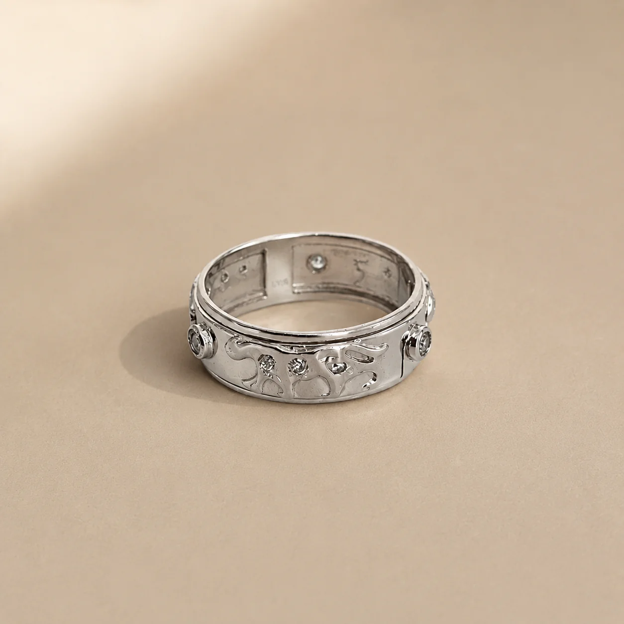 Orbit Spinner CZ Ring