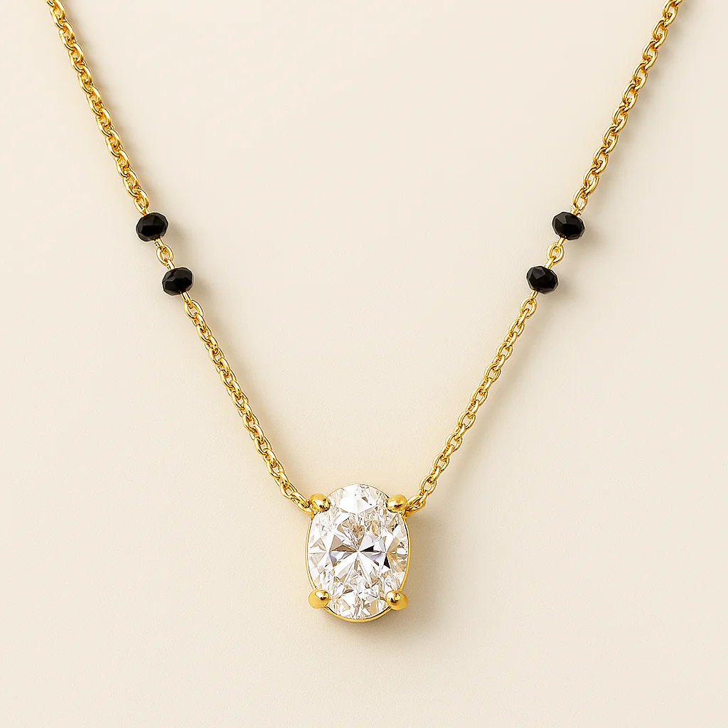Oval Diamond Mangalsutra - Image 3