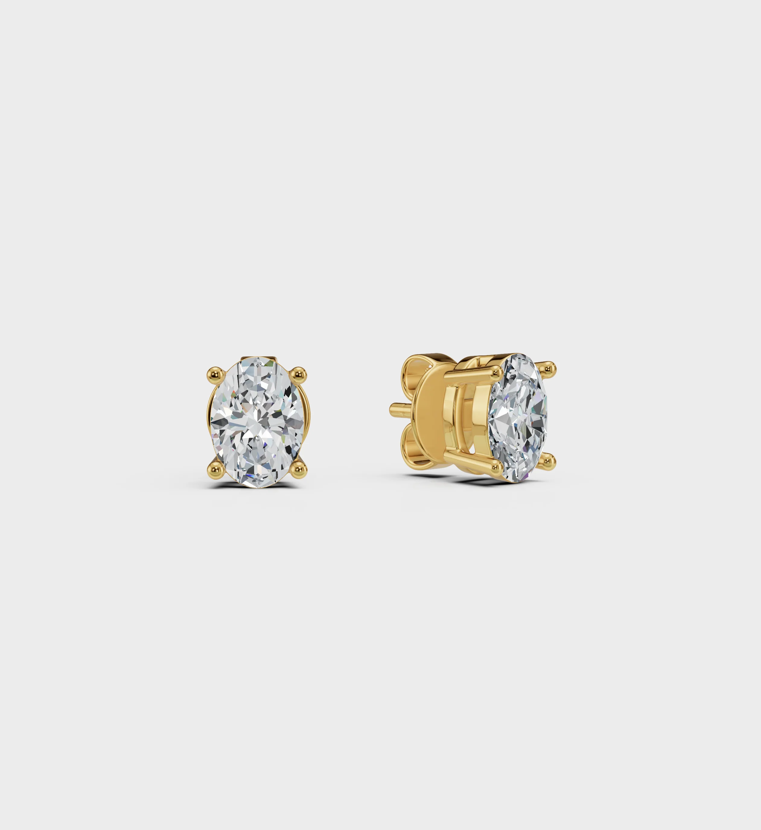 Oval Diamond Studs - Image 5