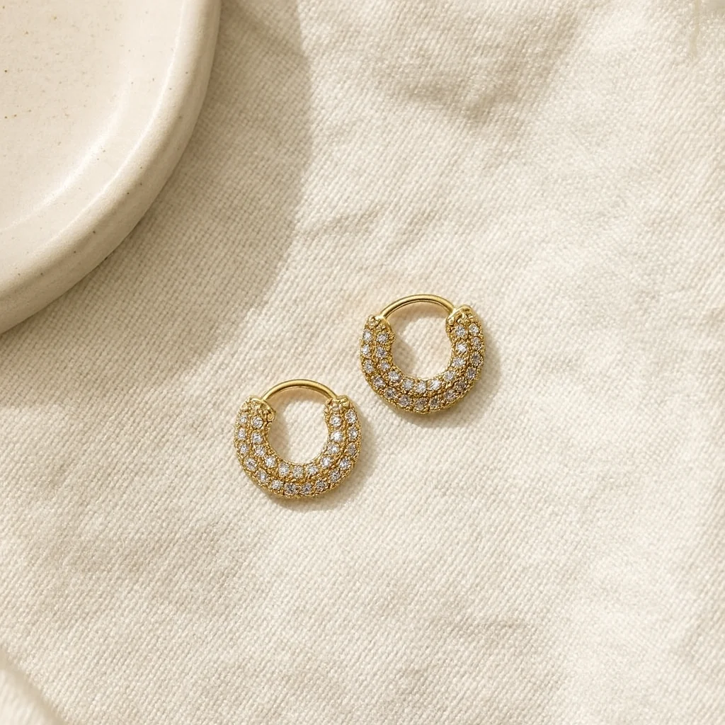 Pave Mini Hoops - Image 2