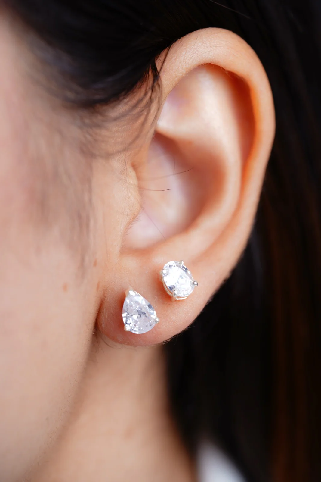 Oval Diamond Studs - Image 3