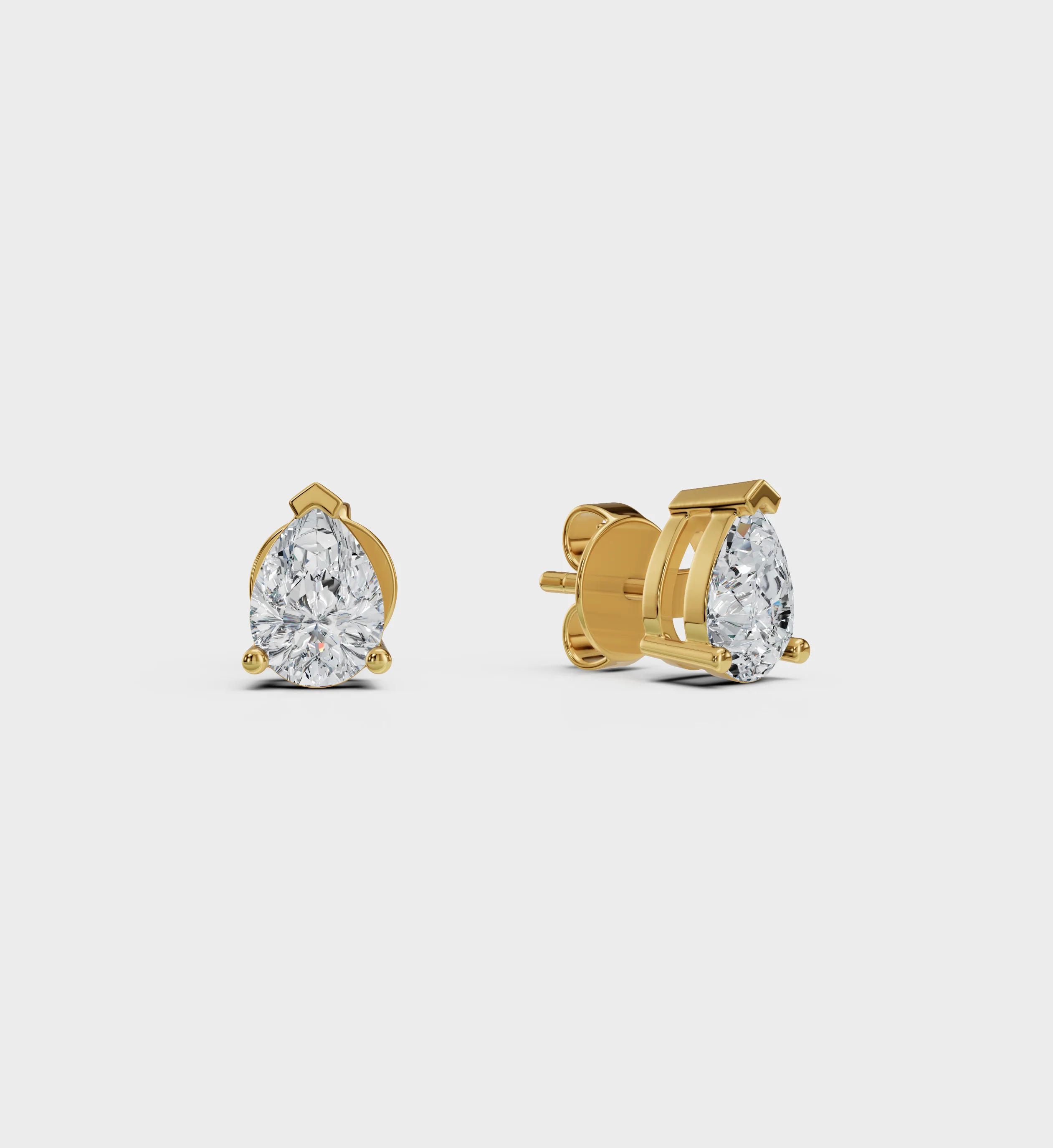Pear Diamond Studs - Image 5