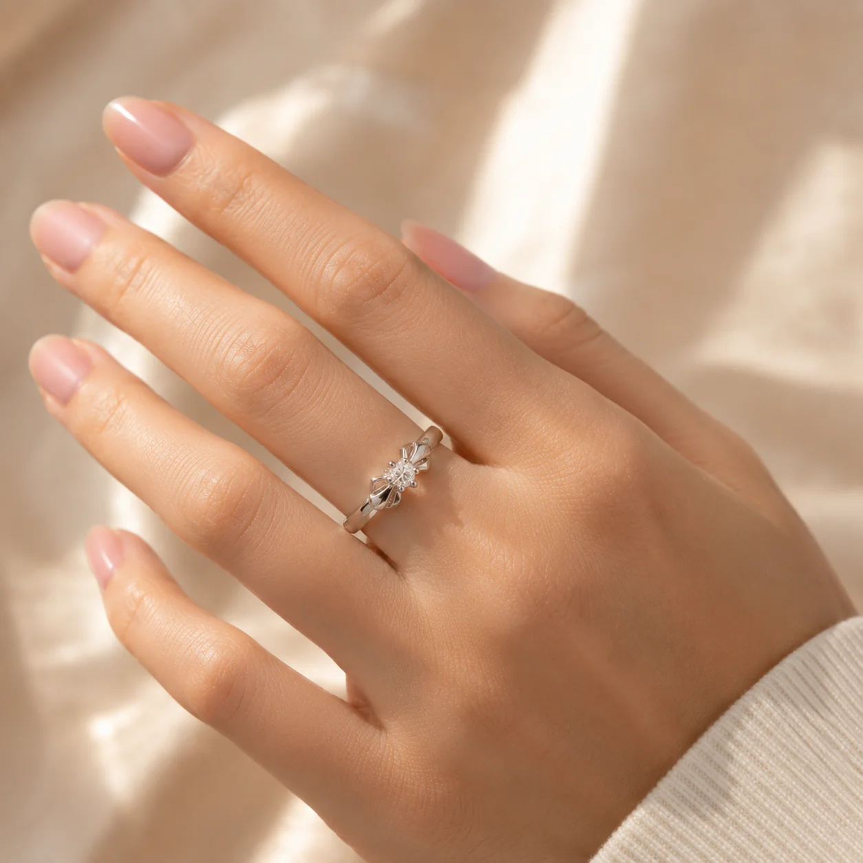 Petal Bloom Solitaire Ring - Image 2