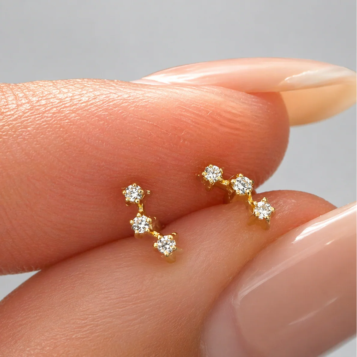 Petite Diamond Curve Studs - Image 5