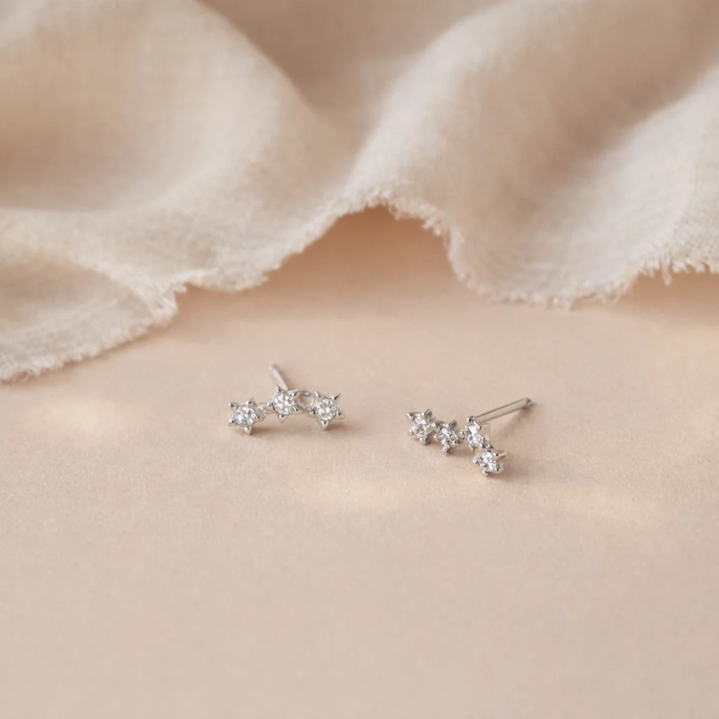 Petite Diamond Curve Studs - Image 6