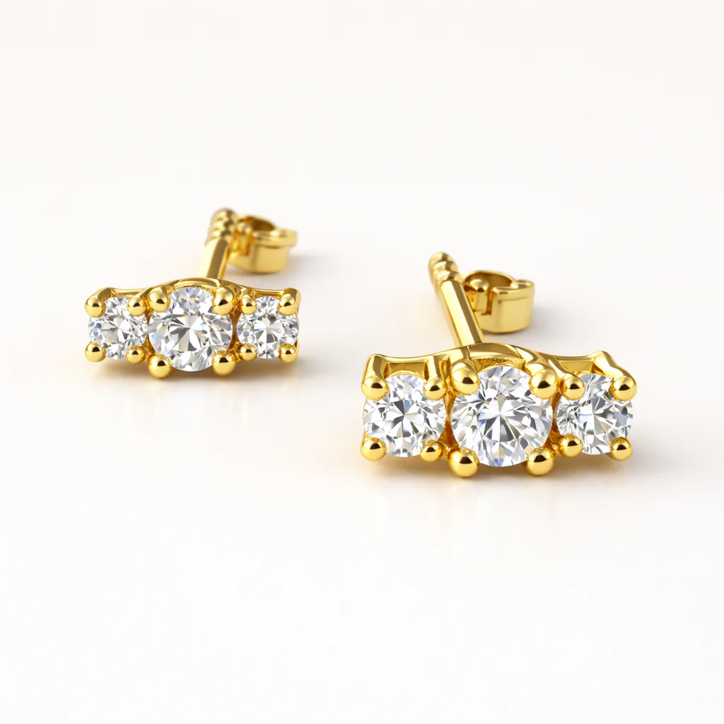 Petite Diamond Line Studs - Image 5