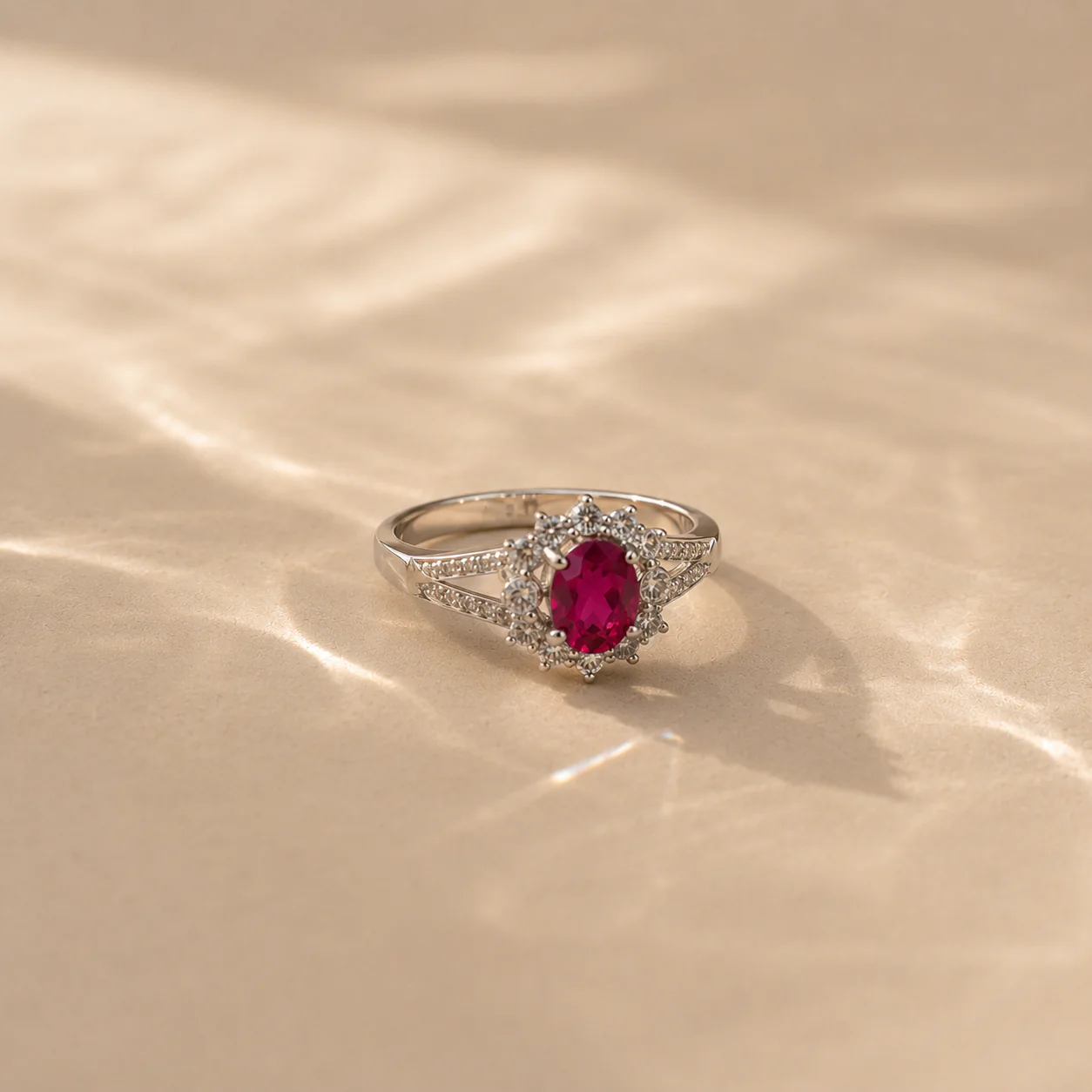 Pink CZ Halo Ring - Image 2
