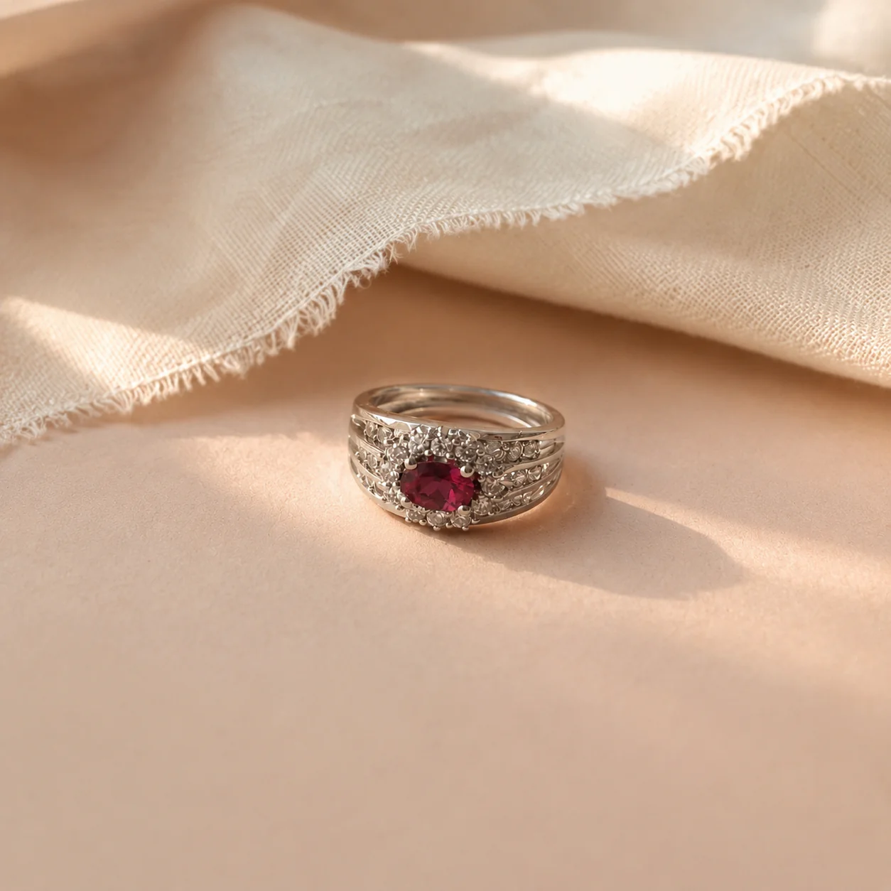 Pink CZ Statement Halo Ring